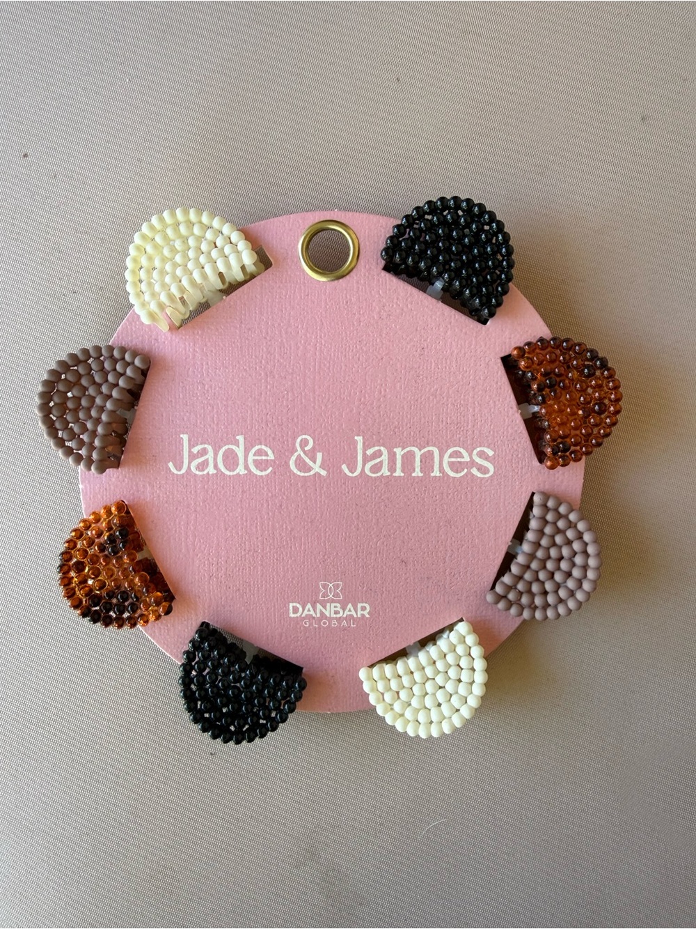 Jade & James Beaded Half-Claw Hair Clips - Neutral Mix